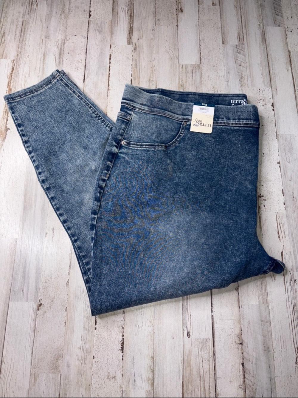Terra & Sky Medium Blue Stretch Jeggings Sizs 3X (24W-26W)